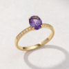 Oval-Cut Amethyst Ring in K14 Yellow Gold - Image 2