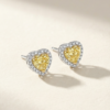 Heart Earrings in K18 Gold with Yellow Diamonds