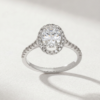 1.08ct Oval-Cut Lab Diamond Halo Ring in K18 White Gold - Image 2