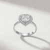 Heart-Shaped Diamond Halo Ring in K18 White Gold - Image 2