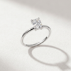Radiant-Cut Lab Diamond Solitaire Ring in K18 White Gold