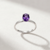 Oval-Cut Amethyst Solitaire Ring in K18 White Gold - Image 2