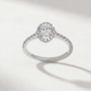 0.58ct Oval-Cut Lab Diamond Halo Ring in K18 White Gold - Image 2