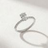 1.03ct Oval-Cut Diamond Pavé Ring in K18 White Gold