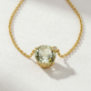 Oval Green Amethyst Necklace in K14 Yellow Gold - Image 2