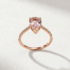 Pear-Cut Morganite Ring with Diamonds in K18 Rose Gold - Image 2