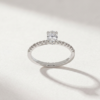 0.56ct Oval-Cut Diamond Pavé Ring in K18 White Gold - Image 2