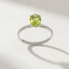 Oval Peridot Ring in K18 White Gold - Image 2