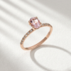 Oval Cut Morganite Ring with Diamonds in K18 Rose Gold
