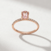 Oval Cut Morganite Ring with Diamonds in K18 Rose Gold - Image 2