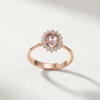 Oval Morganite Cluster Ring with Diamonds in K18 Rose Gold - Image 2