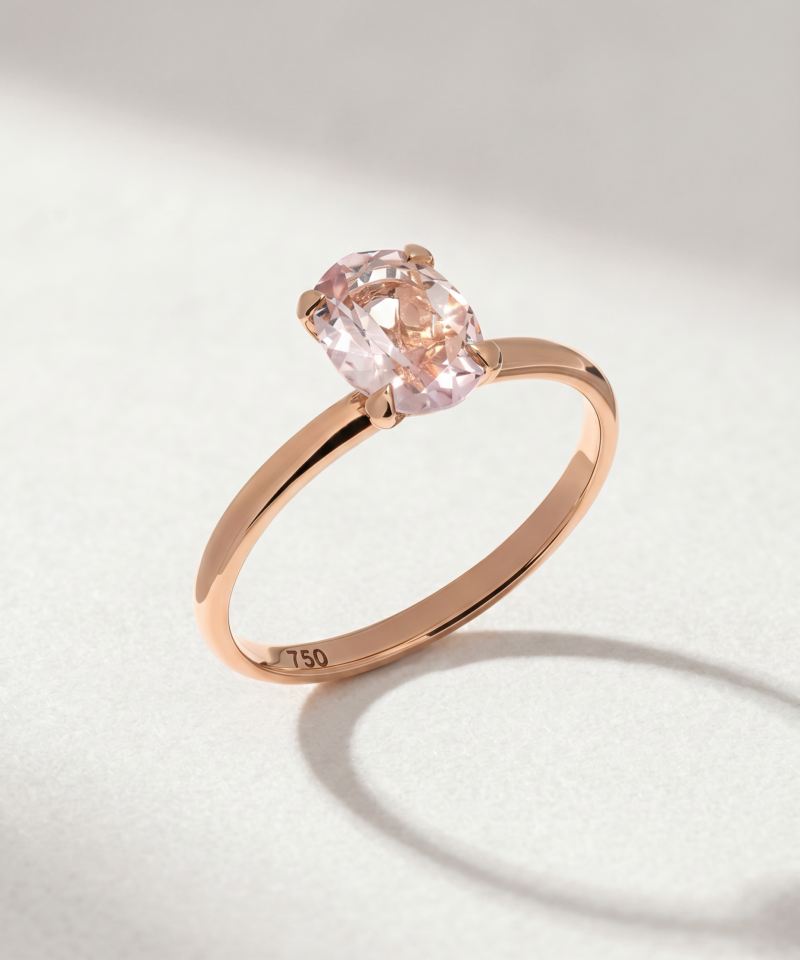 Oval-Cut Morganite Ring in K18 Rose Gold