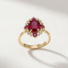 Oval-Cut Ruby Ring in K18 Yellow Gold - Image 2