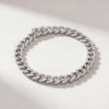 Pavé Diamond Cuban Link Bracelet in K18 White Gold - Image 2