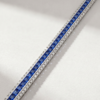 Princess-Cut Sapphire & Diamond Line Bracelet in K18 White Gold - Image 3