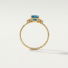 Emerald-Cut Blue Topaz & Cubic Zirconia Ring in K14 Yellow Gold - Image 3