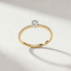 Bezel-Set Diamond Pavé Ring in K18 Yellow Gold - Image 2
