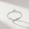 Bezel-Set Diamond Pavé Ring in K18 White Gold - Image 2