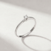 Round-Cut Diamond Solitaire Ring with Heart Detail in K18 White Gold