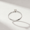 Round-Cut Diamond Solitaire Ring with Heart Detail in K18 White Gold - Image 2