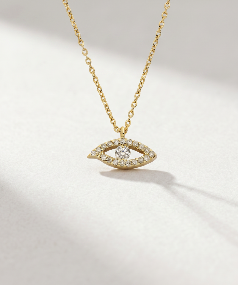 Diamond Eye Necklace in K18 Yellow Gold