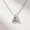 Diamond Initial A Necklace in K18 White Gold - Image 2