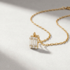 Baguette & Round Diamond Necklace in K18 Yellow Gold - Image 2