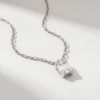 Baguette & Round Diamond Necklace in K18 White Gold - Image 2