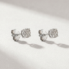 Diamond Cluster Stud Earrings in K18 White Gold - Image 2