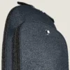 Tweed Blue Sartorial leather and Montblanc emblem detail on on-body bag