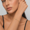 Green amethyst and diamond bracelet in K14 yellow gold