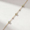 Green amethyst and diamond bracelet in K14 yellow gold