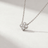 Diamond Floral Necklace in K14 White Gold - Image 2