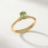 Oval-Cut Green Diamond Ring with Hidden Halo – Angled View
